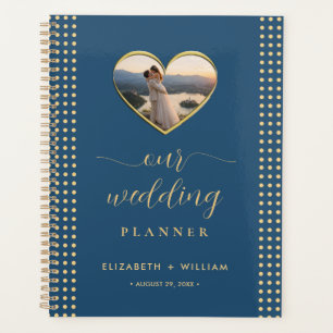 Gold & Blue Polka Dot Personalised wedding Planner