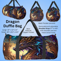 Gold Blue Purple Dragon With Tower