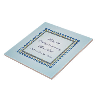 Gold Blue Sapphire 45th Wedding Anniversary Tile