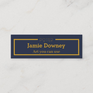 Gold & Blue Simple & Elegant Potter Name Card
