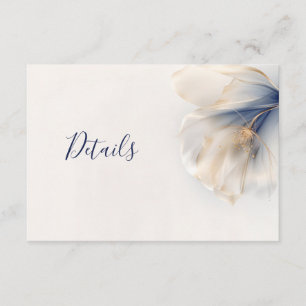 Gold Blue Smoky Dreamy Flower Wedding Enclosure Card