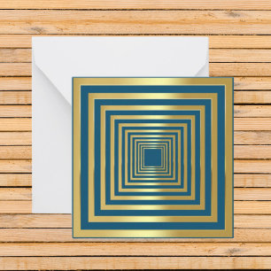 Gold blue squared elegant 3d effect card