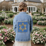 Gold Blue Star of David Art Panel  Denim Jacket<br><div class="desc">You are viewing The Lee Hiller Photography Art and Designs Collection of Home and Office Decor,  Apparel,  Gifts and Collectibles. The Designs include Lee Hiller Photography and Mixed Media Digital Art Collection. You can view her Nature photography at http://HikeOurPlanet.com/ and follow her hiking blog within Hot Springs National Park.</div>