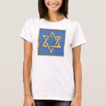 Gold Blue Star of David Art Panel T-Shirt<br><div class="desc">You are viewing The Lee Hiller Photography Art and Designs Collection of Home and Office Decor,  Apparel,  Gifts and Collectibles. The Designs include Lee Hiller Photography and Mixed Media Digital Art Collection. You can view her Nature photography at http://HikeOurPlanet.com/ and follow her hiking blog within Hot Springs National Park.</div>