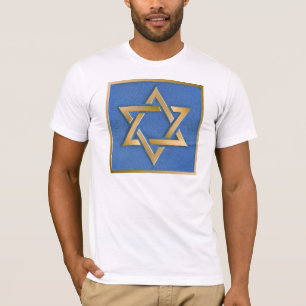 Gold Blue Star of David Art Panel T-Shirt