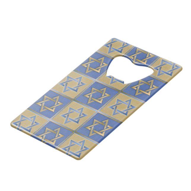 Gold Blue Star of David Art Panels (Front Angled)