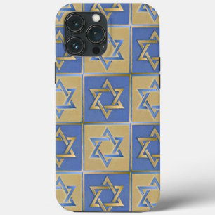 Gold Blue Star of David Art Panels Case-Mate iPhon iPhone 13 Pro Max Case