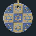 Gold Blue Star of David Art Panels Ceramic Tree Decoration<br><div class="desc">You are viewing The Lee Hiller Designs Collection of Home and Office Decor,  Apparel,  Gifts and Collectibles. The Designs include Lee Hiller Photography and Mixed Media Digital Art Collection. You can view her Nature photography at http://HikeOurPlanet.com/ and follow her hiking blog within Hot Springs National Park.</div>
