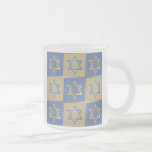Gold Blue Star of David Art Panels Frosted Glass Coffee Mug<br><div class="desc">You are viewing The Lee Hiller Photography Art and Designs Collection of Home and Office Decor, Apparel, Gifts and Collectibles. The Designs include Lee Hiller Photography and Mixed Media Digital Art Collection. You can view her Nature photography at http://HikeOurPlanet.com/ and follow her hiking blog within Hot Springs National Park.</div>