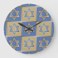 Gold Blue Star of David Art Panels