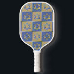 Gold Blue Star of David Art Panels Pickleball Paddle<br><div class="desc">You are viewing The Lee Hiller Photography Art and Designs Collection of Home and Office Decor,  Apparel,  Gifts and Collectibles. The Designs include Lee Hiller Photography and Mixed Media Digital Art Collection. You can view her Nature photography at http://HikeOurPlanet.com/ and follow her hiking blog within Hot Springs National Park.</div>