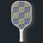 Gold Blue Star of David Art Panels Pickleball Paddle<br><div class="desc">You are viewing The Lee Hiller Photography Art and Designs Collection of Home and Office Decor,  Apparel,  Gifts and Collectibles. The Designs include Lee Hiller Photography and Mixed Media Digital Art Collection. You can view her Nature photography at http://HikeOurPlanet.com/ and follow her hiking blog within Hot Springs National Park.</div>