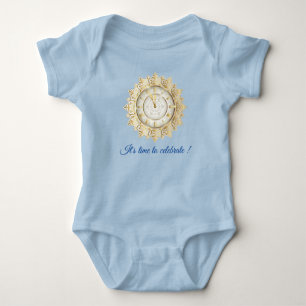 Gold Blue Time Baby Bodysuit