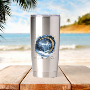 Gold Blue Trees Imagine Dream Believe Insulated Tumbler