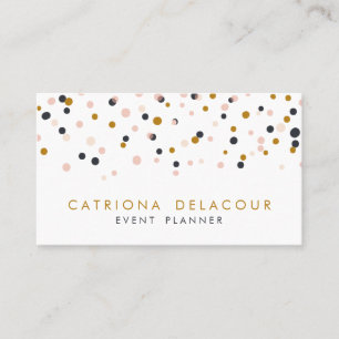 Gold & Blush Confetti Dots Business Card