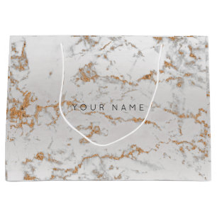 Gold Blush Marble Metallic Gift Grey Silver Rose Large Gift Bag