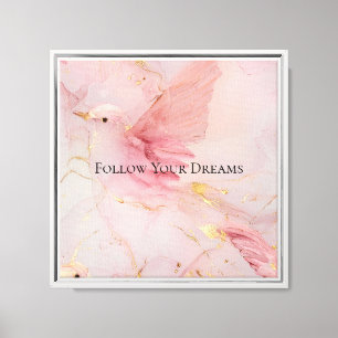 Gold Blush Pink Birds Baby Shower Canvas Print