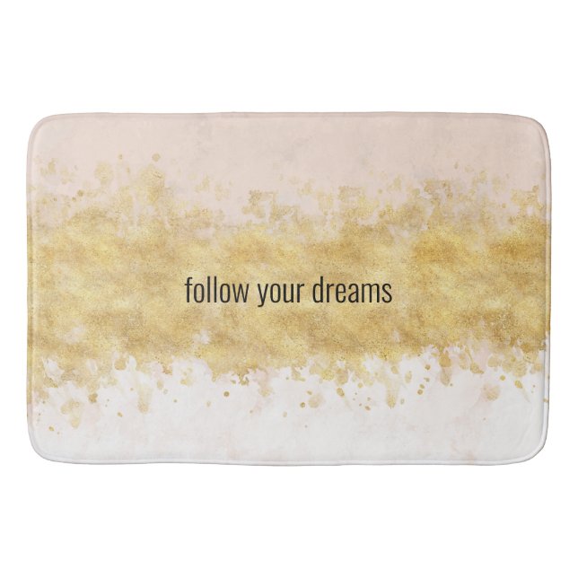 Gold Blush Pink Glam  Bath Mat (Front)