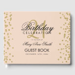 Gold Blush Pink Glitter Confetti 21st Birthday Guest Book<br><div class="desc">Elegant 21st Birthday Party Gold Glitter Confetti Blush Pink template.</div>