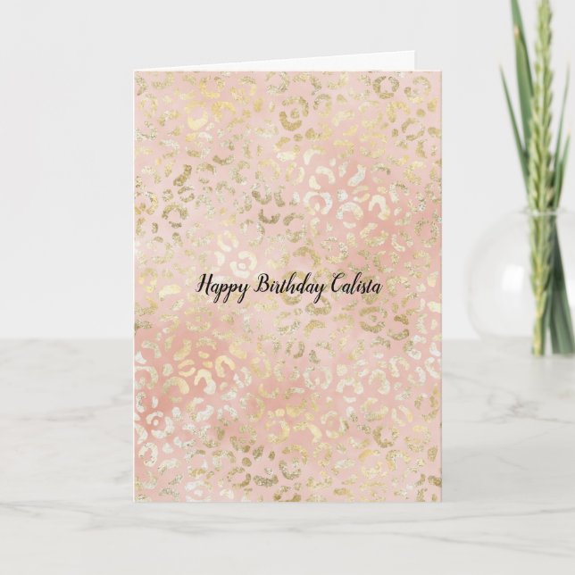 Gold Blush Pink Leopard Card (Front)