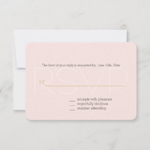 Gold Blush Pink Little Hearts RSVP Card