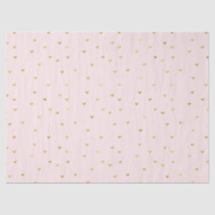 Gold Blush Pink Little Hearts Tissue Paper