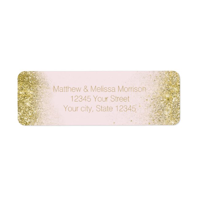 Gold Blush Pink Sparkle Faux Glitter Personalised (Front)