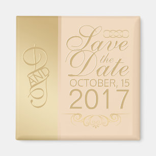Gold Blush Save the Date Magnet