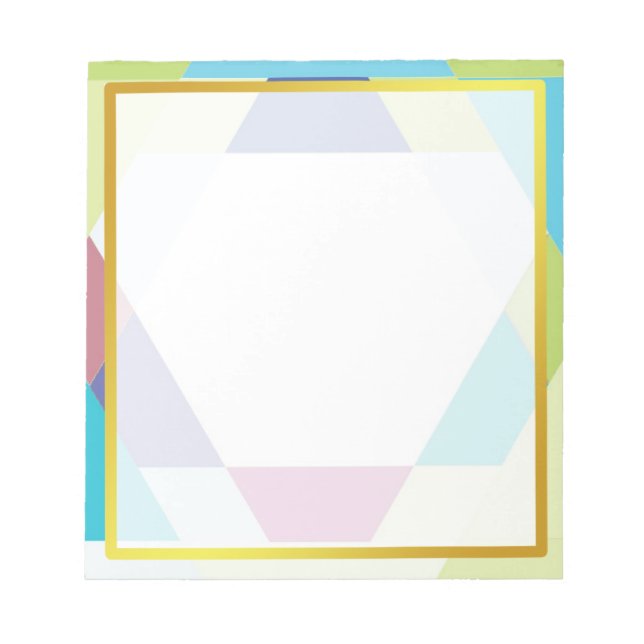 Gold Boarder Polygon Photo frame Autograph Notepad (Front)