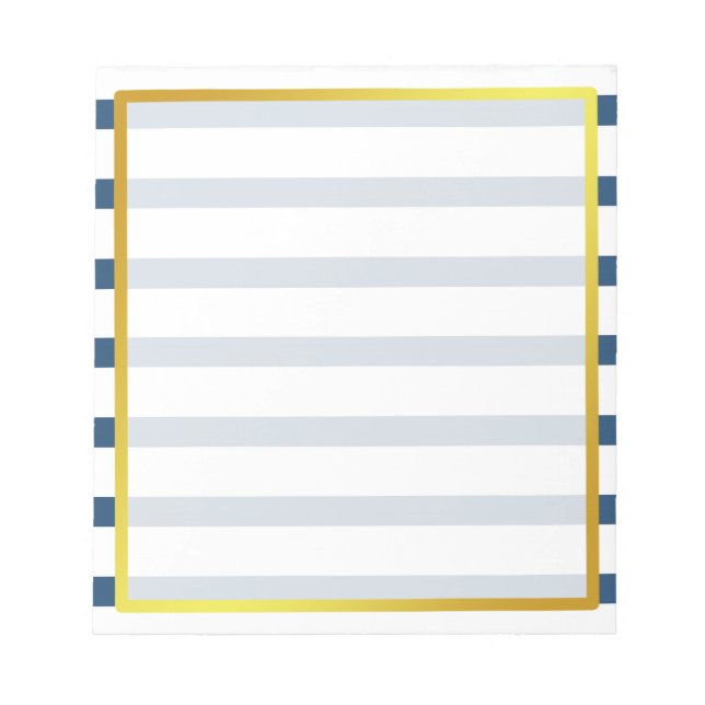 Gold Boarder Striped Photo frame Autograph Notepad (Front)