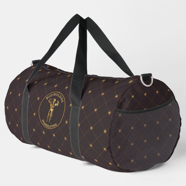 Gold Bodybuilding and Powerlifting Duffle Bag (Right Corner)