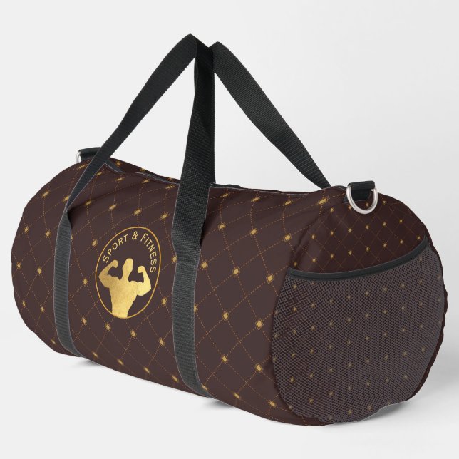 Gold Bodybuilding Duffle Bag (Right Corner)