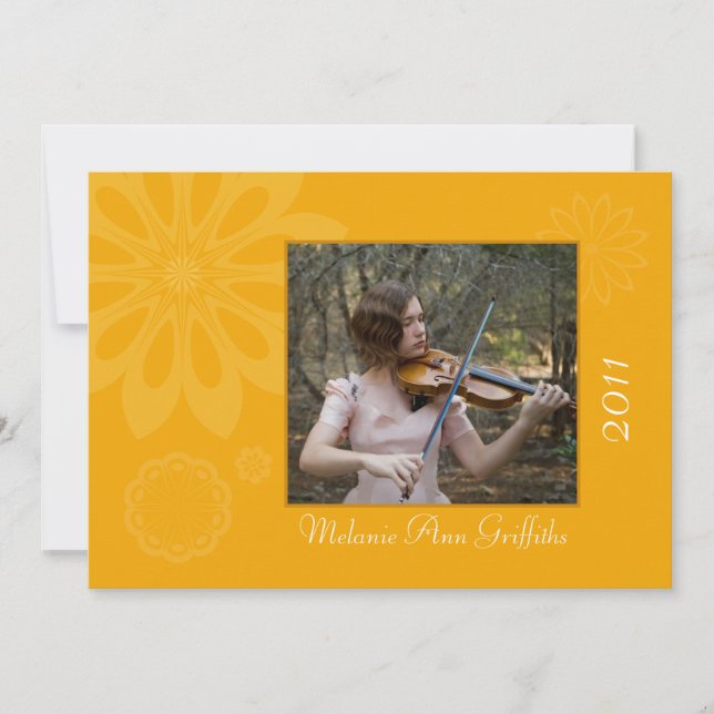 Gold Bohemian Floral Graduation Announcement (Front)