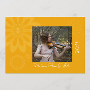Gold Bohemian Floral Graduation Announcement