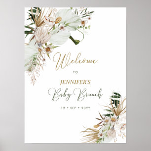 Gold Boho/Bohemian Baby Brunch Welcome Poster