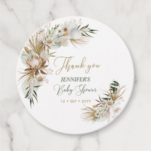Gold Boho/Bohemian Baby Shower Thank you Favour Tags