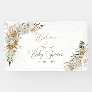 Gold Boho/Bohemian Baby Shower Welcome Banner