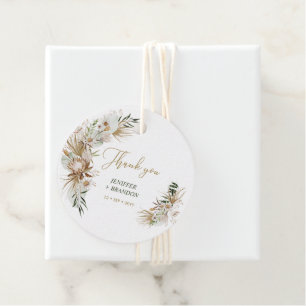 Gold Boho/Bohemian Wedding Thank you Favour Tags
