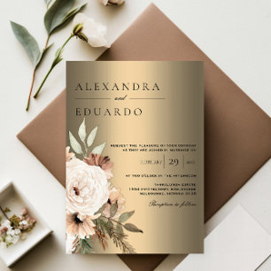 Gold Boho Elegance Wedding Invitation