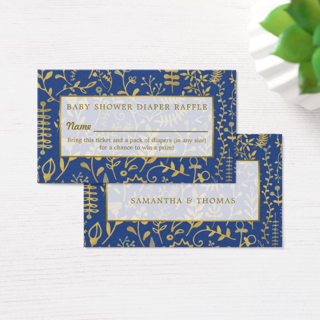 Gold Boho, Floral Diaper Raffle Ticket (Desk)