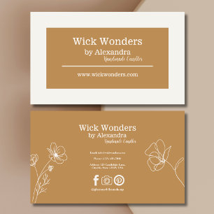 Gold  Boho Minimalistic Candle Making Business Card
