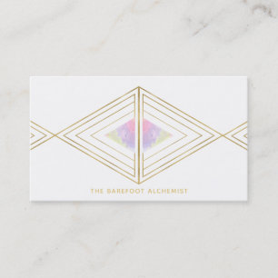 *~* Gold Boho Triangles Sacred Geometry Alchemy Business Card