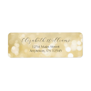 Gold Bokeh Return Address