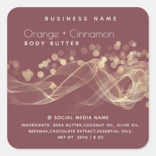 Gold bokeh Simple modern typography product Square Sticker