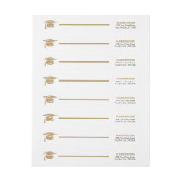 Gold Bold Cap Graduation Wrap Around Label