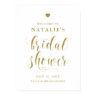 Gold Bold Script Bridal Shower Welcome Sign