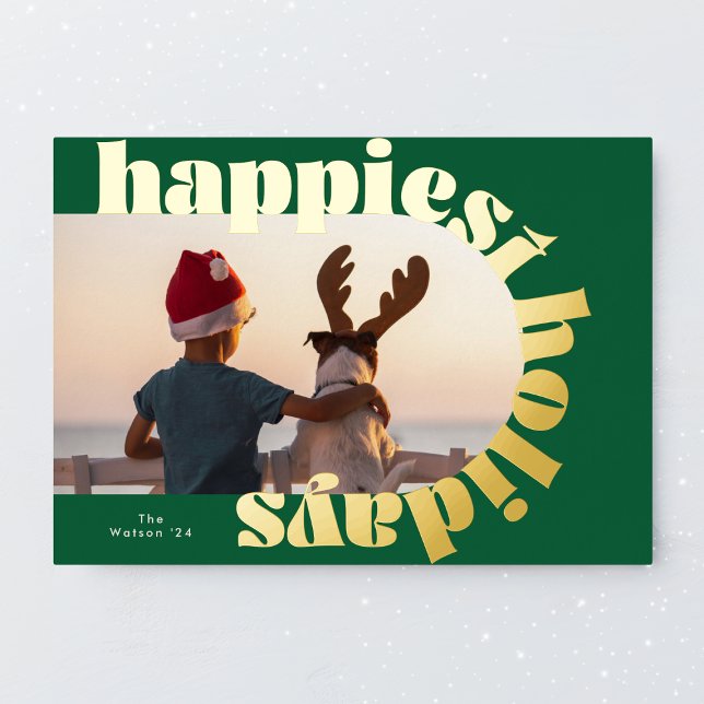gold bold typography & green oval photo christmas (Creator Uploaded)