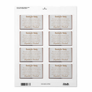 Gold Books For Baby Request Shower Invite Insert