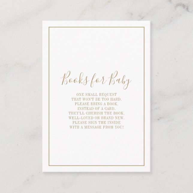 Gold Books for Baby Shower Insert (Front)