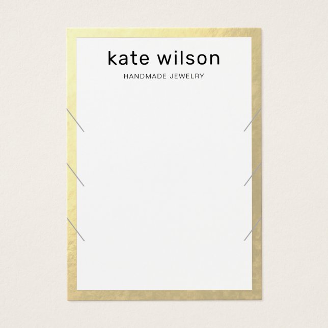 Gold Border 3 Necklace Bracelet Display Card (Front)